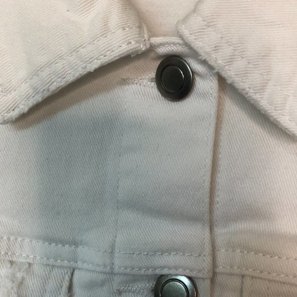 PRANA White Slate Rim Denim Jacket Lightly Distressed XS - Picture 7 of 15